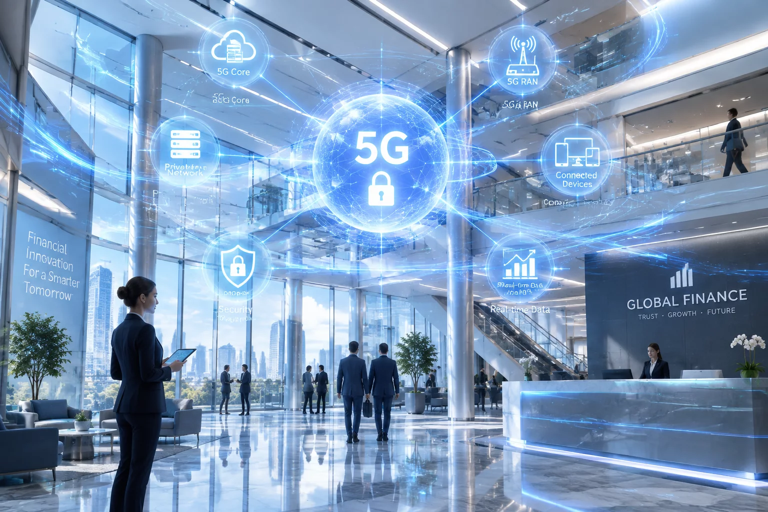 금융권 최초 5G 특화망 사옥 구축 완료